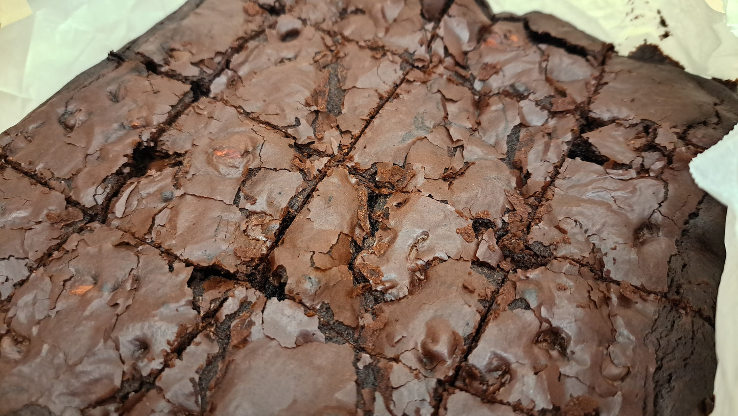 Full tray of the dark sea salt brownies. Perfect for desserts